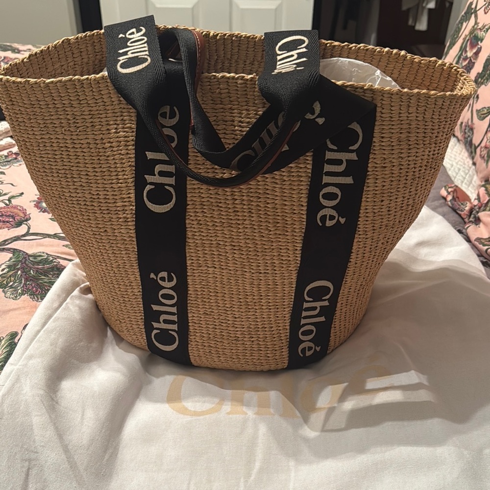 Chloe Tan and Black Tote Bag